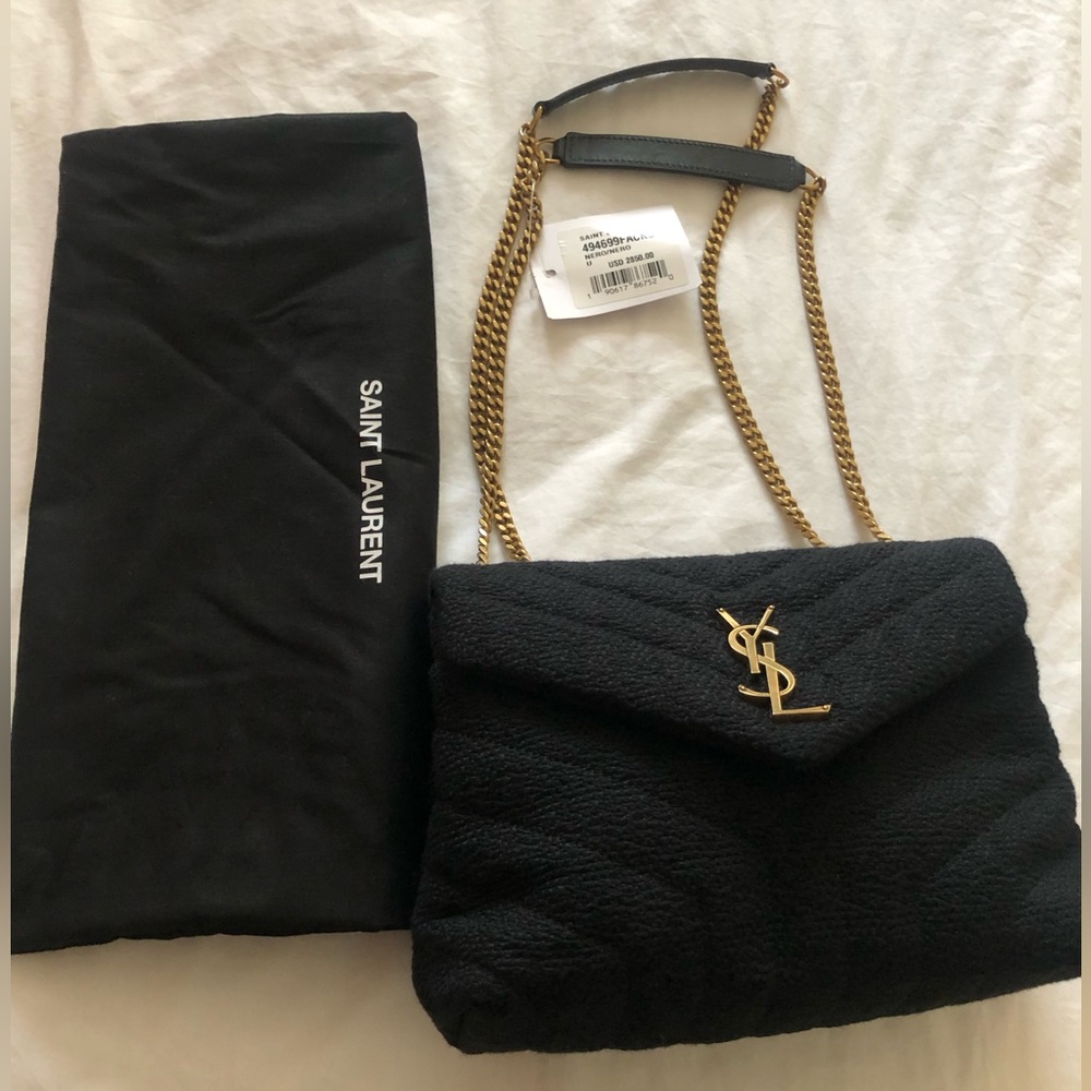 YSL Tweed Boucle Fabric LouLou Chain Bag